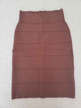 BCBGMaxAzria Brown Bandage Pencil Skirt